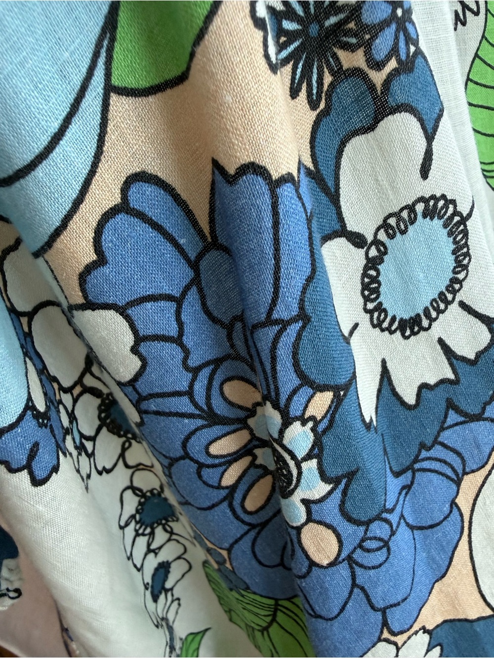 Alemais Cold-Shoulder Floral Midi Dress - Blue, White & Green - Picture 10 of 10